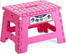 Folding Step Stool 9 Inch Non-Slip Foldable Stools up to 300 LBS Kids Step Stool