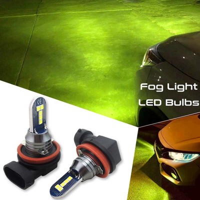 2pcs Super Bright Lemon Green H11 H8 LED Fog Light Bulbs Car Truck Driving Light