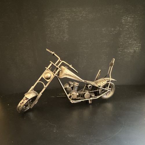 Metal Chopper Motorcycle Model Sculpture Collectible Decorative Art Motorcycle