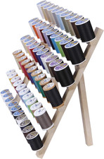 Wooden Thread Rack   Holds 60 Spools   Wall-Mount or Free-Standing with Pull-...