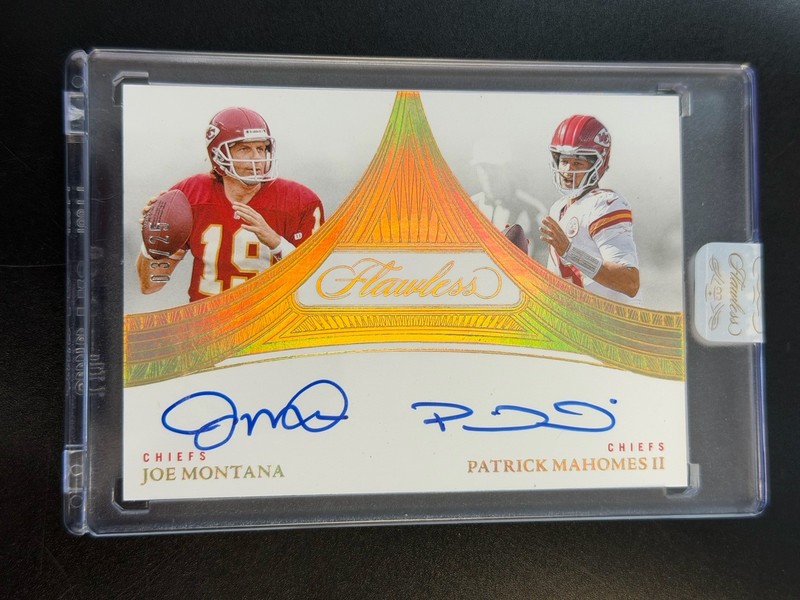 2025 Panini Flawless - Patrick Mahomes Joe Montana /25 Dual Auto