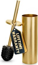 Stainless Steel Toilet Brush Holder Set Splash Guard Gold Toilet Bowl Brush