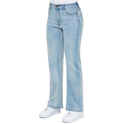 Enzo Damen Wide Leg Jeans High Rise Stretch Denim Damen Hose