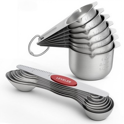 Measuring Cups and Spoons Set, 304 Stainless Steel Measuring Cups Set of 7,8 ...