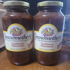 Grandmother's Traditional Mincemeat, 28oz, BB 3/27, Lot of 2
