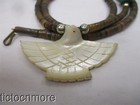 VINTAGE NAVAJO INDIAN STACKED BROWN SHELL HEISHE MOP THUNDERBIRD FETISH NECKLACE — photo 8