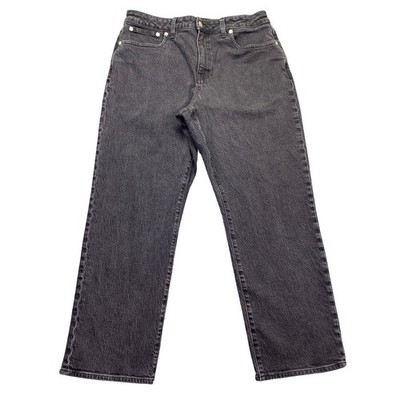 Madewell Curvy 90s Straight Jeans Black Lunar Wash Size 31P Grunge Retro