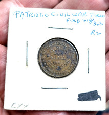 Antique 1863 Patriotic Civil War Token, Army Navy, Federal Union Motto, US Coin on The Hot Collector