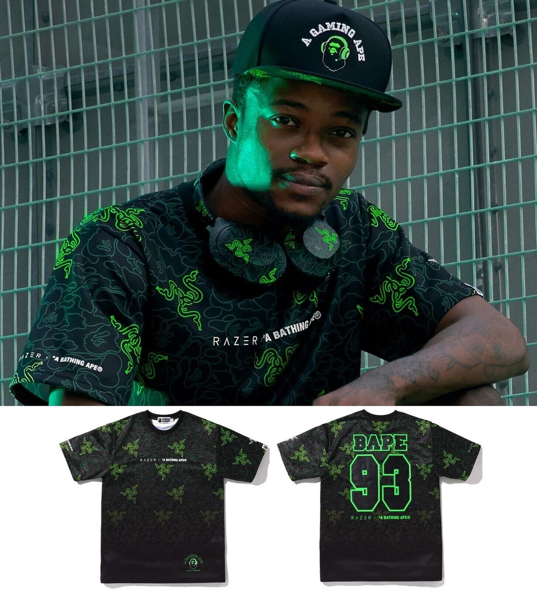 RAZER X A BATHING APE NEON CAMO TEAM TEE Size S Bape