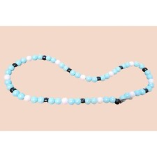 Vintage Beaded Necklace 24" Elasticized Strand w 10mm Plastic Beads Handmade