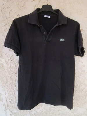 Polo LACOSTE Devanlay noir coton shirt manches courtes 3 - Photo 1/4