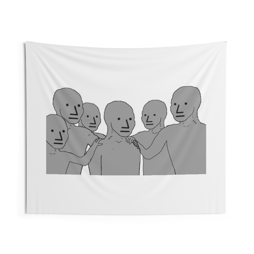 NPC Wojak Tapestry Sheep Meme Funny College Dorm Decor Flag | eBay