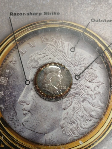 Silver  1961 D  Proof  looking- Toned  Franklin Half Dollar       TP-9340