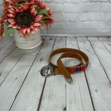 Serape southwest western leather belt omega sz medium