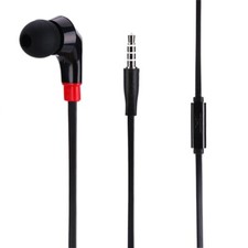 Mono Headset Earphone w Mic Wired Earbud 3.5mm Single Headphone for Cell Phones