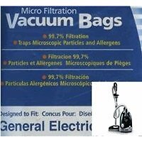 3 GE Canister CN-1 Vacuum Bags Microfiltration with Closure -