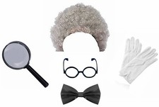 MAD SCIENTIST COSTUME KIDS PROFESSOR WIG GLASSES GLOVES FANCY DRESS BOYS GIRLS