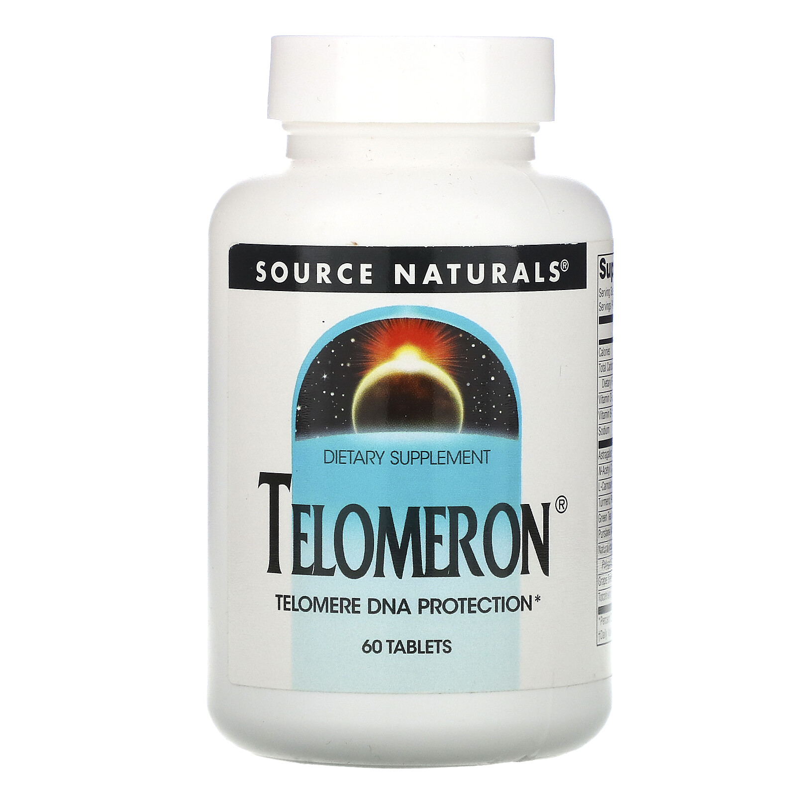 Telomeron SOURCE NATURALS 60tablets, Telomerasa la Enzima de la Inmortalidad