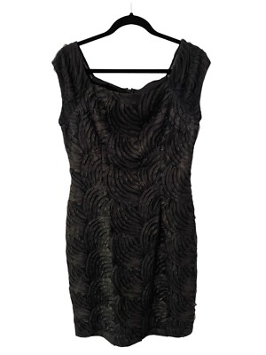 jessica howard black and gold dress Jessica Howard Metallic-Foil Shift Dress main image 0