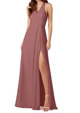 Azazie Bridesmaid Dusty Rose Mauve Danica Dress Women Size A8 8 NEW Wedding $99