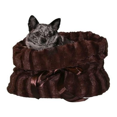 Brown Reversible Snuggle Bugs Pet Bed, Bag, And Car Seat In One - Small