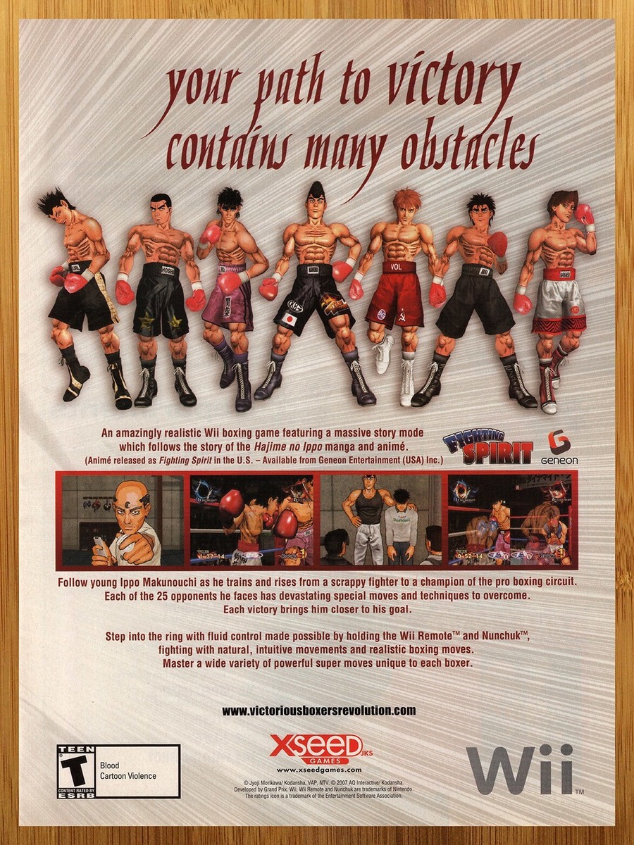 2008 Fighting Spirit Nintendo Wii Print Ad/Poster Boxing Video Game Promo  Art