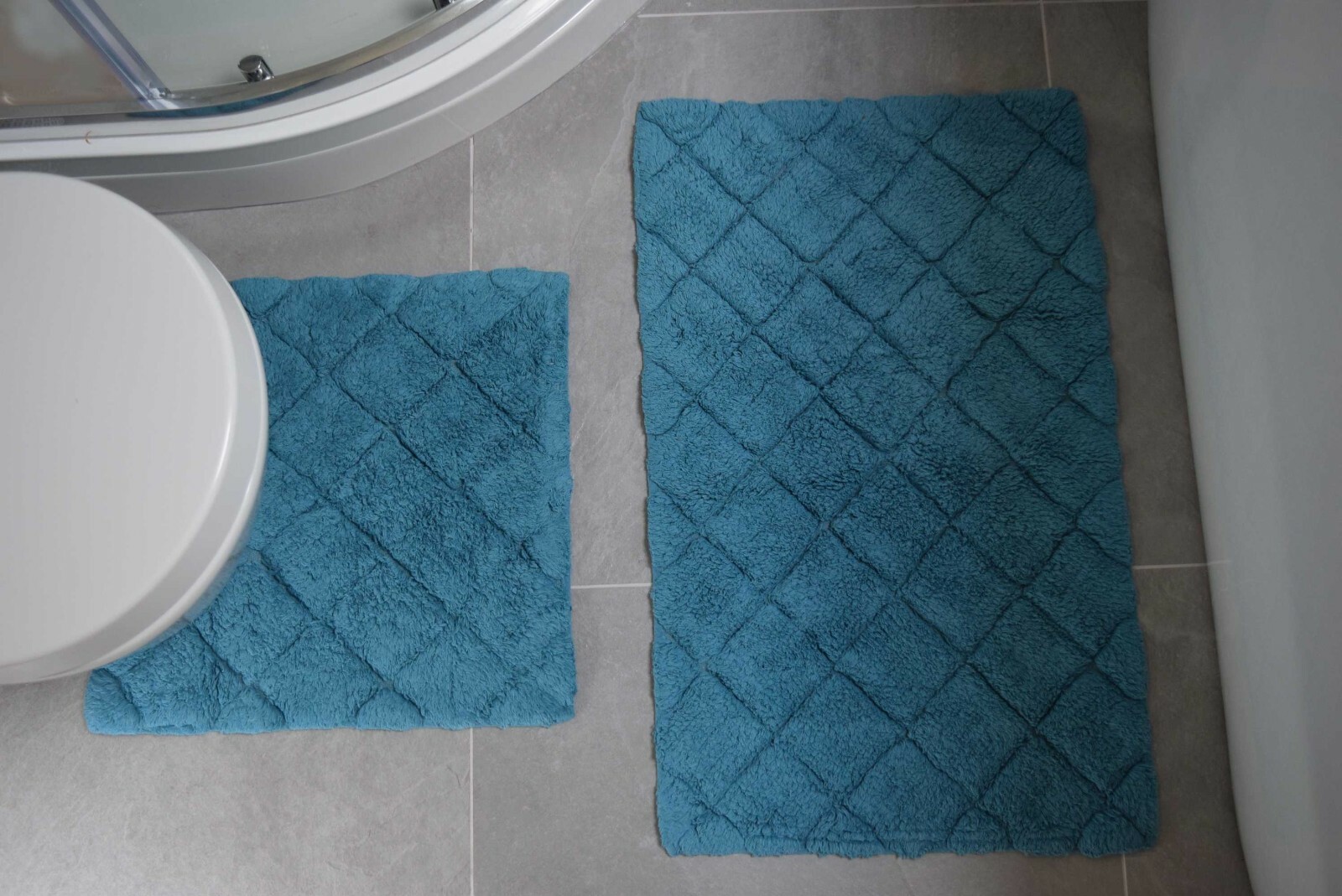 2 Piece Bath Mat Pedestal Set Tumble Twist 100 Cotton Bath Toilet