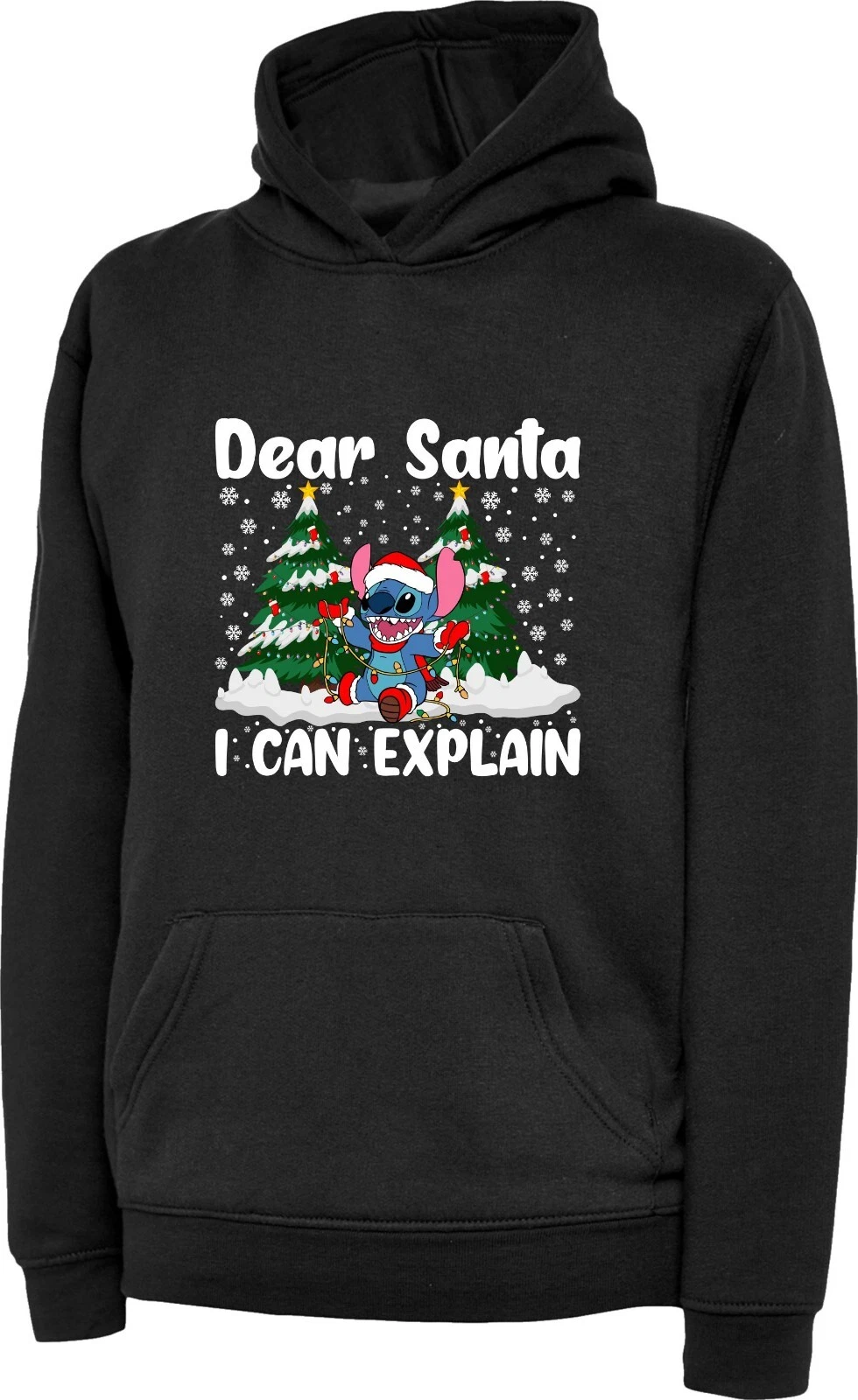 Dear Santa I Can Explain Christmas Hoodie with Lilo & Stitch Graphic