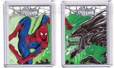 Oberdeck 2017 Spider-Man Fleer Ultra Spiderman 2 Panel Puzzle Skizze Karte