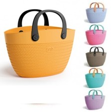 Borsa mare LINDA BAG MANICO MARRONE  DA SPIAGGIA,IMPERMEABILE VARI COLORI ITALY