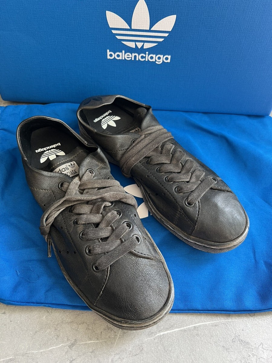 BALENCIAGA × adidas STAN SMITH スタンスミス 36 NIB Balenciaga x Adidas Stan Smith Sneakers Black Worn-Out 36 / 6
