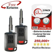 2 Remote Keyless Entry Fob Replacement Uncut Key For Mitsubhishi 3b (6370B944)