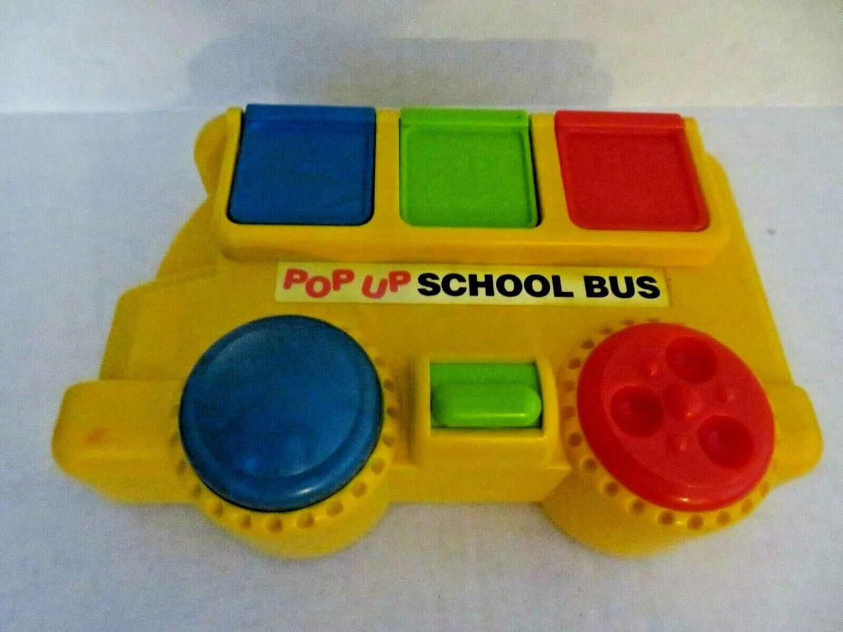 Vintage 1995 Tyco Sesame Street Pop Up School Bus Preschool Toy