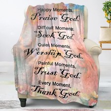Christian Gifts for Women Faith, Inspirational Gifts for Women, Soft Throw Bl...