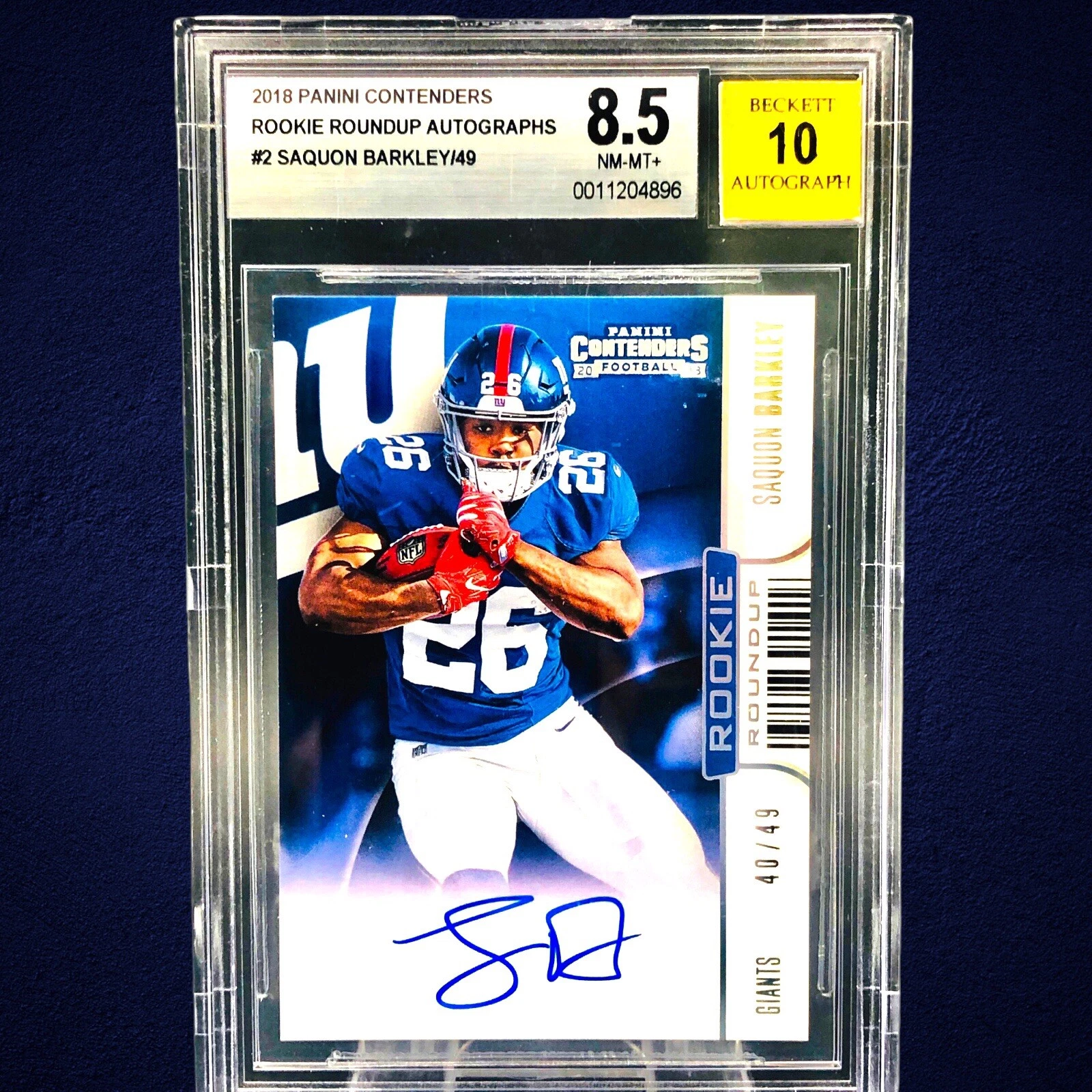 Saquon Barkley Panini Contenders Rookie Roundup Rps Autographs #RRASB Base