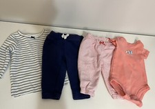 Girl's Babies Size 3 Months 4 Piece Lot Pants And Shirts/ Tops
