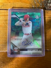 2021 Bowman Platinum Casey Martin Auto Green Parallel 2/99 Top 100 Prospect