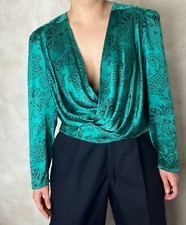 Louis F raud vintage silk designer blouse size L FR 46 UK 18 US 14