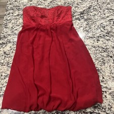 David's Bridal Short Red Party Prom Formal Dress Size 8