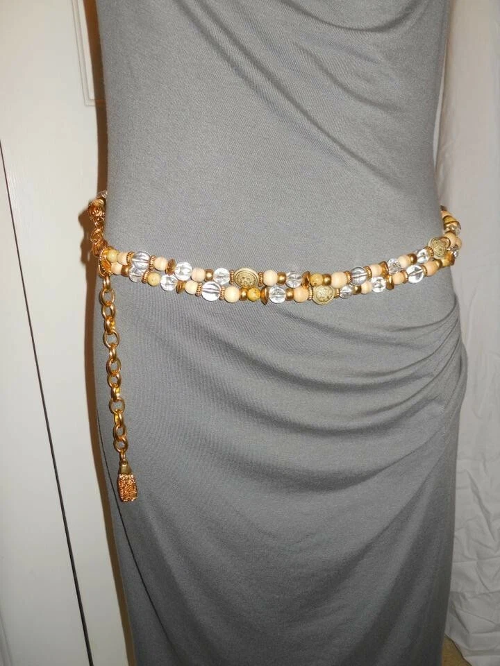 Gold top beaded belt