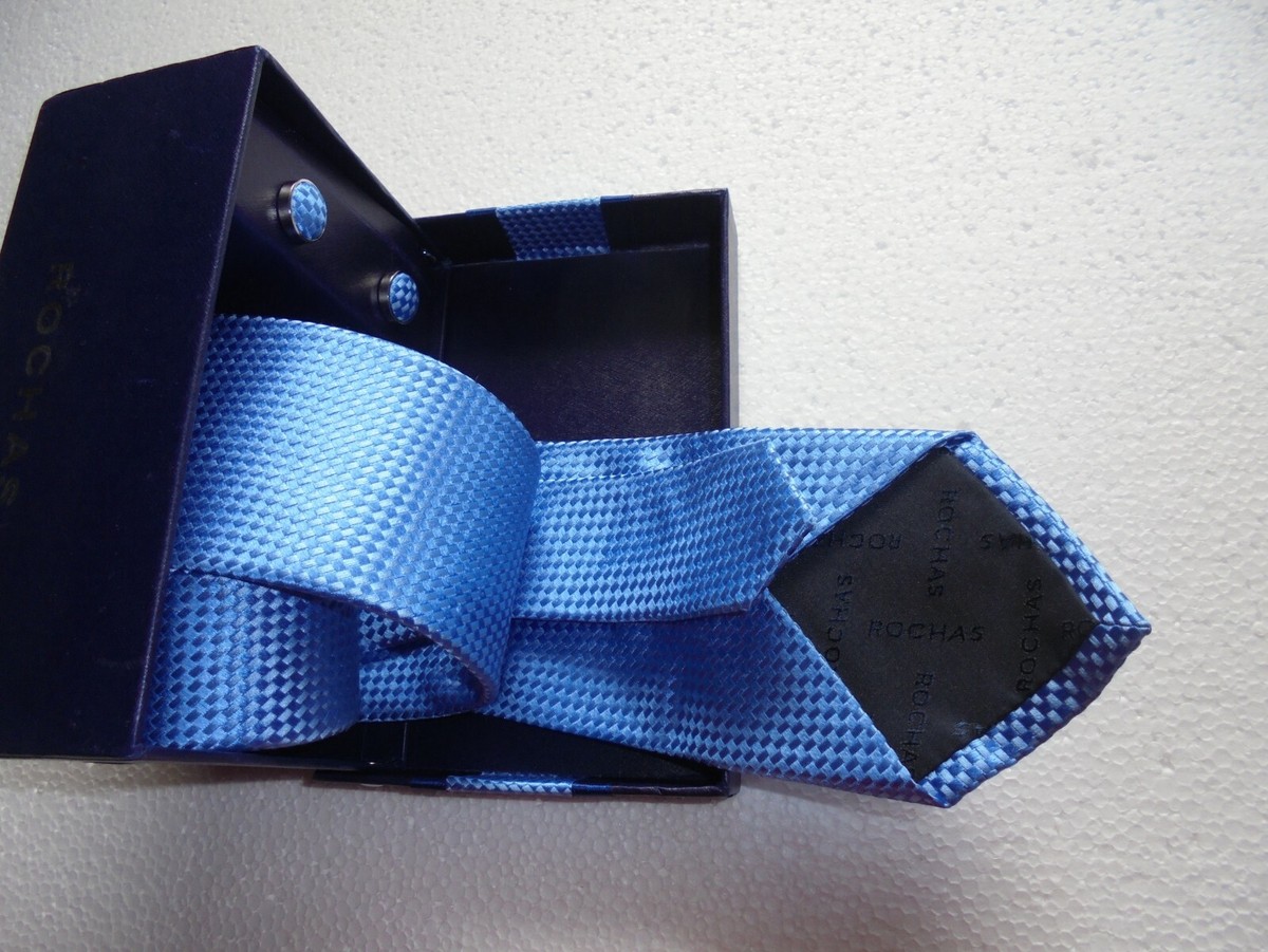 Coiffret élégant Rochas Homme – Cravate Et Boutons De Manchette En Soie Pure – Idéal Pour Un Look Raffiné