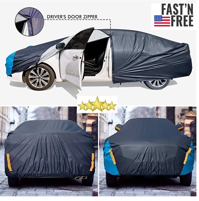 Cubierta Impermeable Para Auto Universal 196-210 Pulgadas Lona Funda De  Carro US