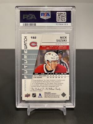 2019-20 Upper Deck SP Authentic Nick Suzuki Future Watch Auto
