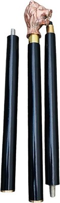 Lion Head Copper antique finish Handle black wood costume Walking Stick Canes
