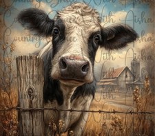 20oz Sublimation Tumbler Wrap Cow Farm Transfer Ready To Press