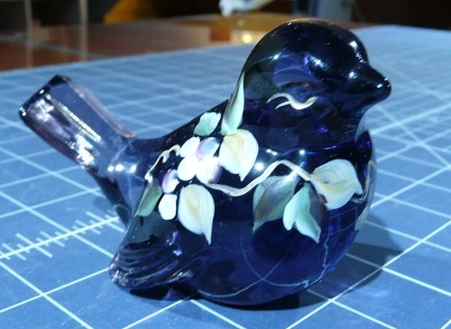 Fenton Glass Purple? Songbird Bird Figurine -