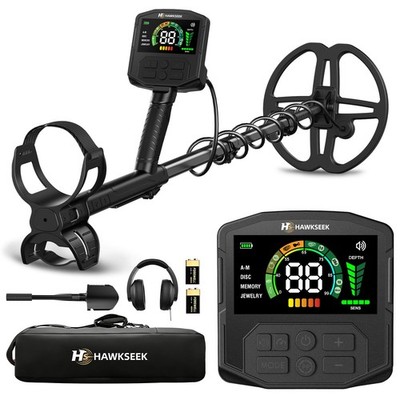 HawkSeek Metal Detector for Adults Professional - 2X Larger Backlit Black