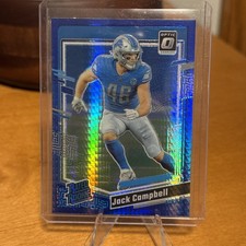 Jack Campbell 2023 Optic Blue Hyper Prizm Rated Rookie Detroit Lions NFL 