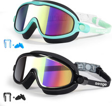 Kids Swim Goggles 2 Pack Anti Fog UV Protection Swimming Glasses Youth Seago