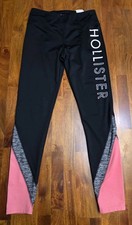 Hollister Black Pink High Rise Athletic Gym Leggings Small